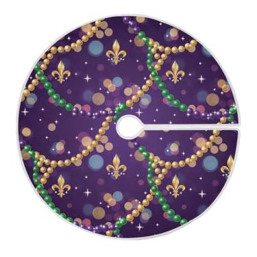 Imagem de ATTX Saia de árvore com contas metálicas brilhantes de 90 cm para Mardi Gras – Decoração festiva para festas de ano novo e carnaval #505