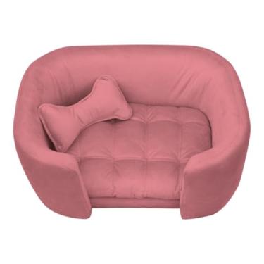 Imagem de Poltrona Pet Conforto Luxo | Cama Sofá Cachorro e Gato | Lavável veludo preto(rose)