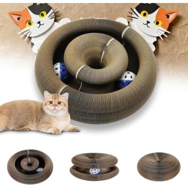 Imagem de Twisty Paws Brinquedo arranhador para gatos, tábua de arranhar gatinhos, reversível infinito, interativo, almofadas de papelão para gatos em ambientes internos, arranhador interno (grande - 7)