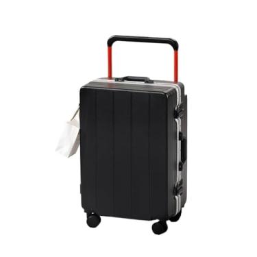 Imagem de Tourister Bagagem com estrutura de alumínio à prova de choque com alça larga: ABS + PC 20-28 Polegadas 56-75L Estojo de viagem antifurto à prova d'água(Black,26 inches)