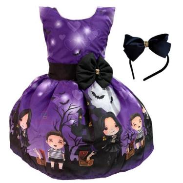 Imagem de Vestido Infantil Wandinha Família Addams Luxo - Bento E Maria Moda Inf