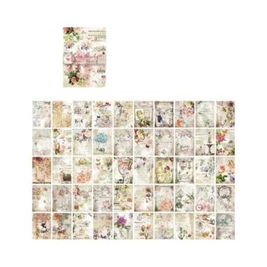 Imagem de Papel Artesanal Vintage Com Padrão Floral 100 Folhas Escrevível Decora