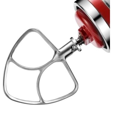 Imagem de Batedeira plana de aço inoxidável para batedeiras KitchenAid de 4,5 a 5 litros, acessórios de pá airkitrep para batedeira KitchenAid, acessório de mistura resistente, lavável na lava-louças