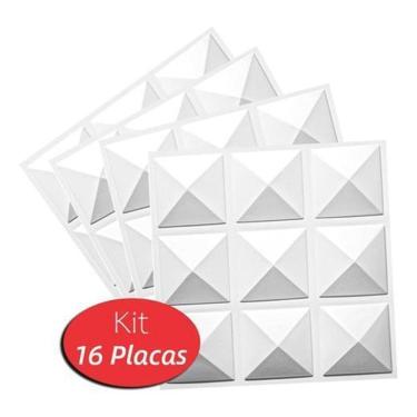 Imagem de 16 Placas Decorativas 3D Revestimentos Paredes Tetos Prisma