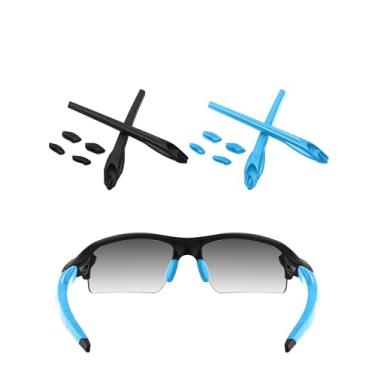 Imagem de ToughAsNails Kits de borracha de substituição para óculos de sol Oakley Flak 2.0 XL OO9188/Flak 2.0 OO9295, Kits de borracha preta e azul, One Size