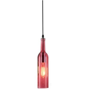 Imagem de Luminária pendente em formato de garrafa de vinho | Luminária de teto suspensa estilo industrial vintage | Luminária suspensa para bar em loft | Lustre retrô de decoração para interiores, id