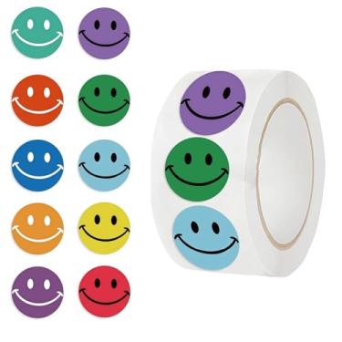 Imagem de Rolo de adesivos motivacionais em aquarela de 500 folhas - etiquetas de lembrete de sorrisos, decalques de selo de palavras positivas para diário/agenda, envelope DIY, livro, telefone, artesanato DIY