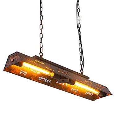 Imagem de Luminária pendente vintage retrô, estilo ferro, com soquete E27, ajustável em altura, para mesa de jantar, cozinha, sala de estar, bar ou restaurante.