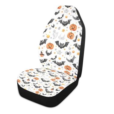Imagem de xigua Capas de assento de carro frontais universais para morcegos de Halloween fofos, 1 pacote, capas protetoras de assento de carro respiráveis para decoração de interiores automotivos, SUV, carros