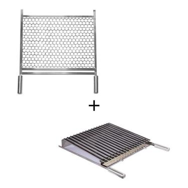 Imagem de Grelha Argentina Picanheira +Grelha Tela Moeda 60X40 De Inox