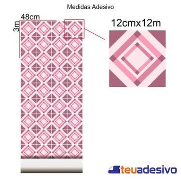 Imagem de Papel De Parede Auto Adesivo Ladrilho Lavável 3 Metros - Teu Adesivo, 