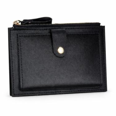 Imagem de Carteira Porta Cartão Feminina Super Slim Preta