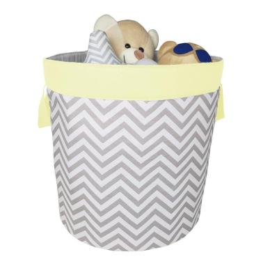 Imagem de Cesto Organizador de Brinquedos Chevron com Amarelo