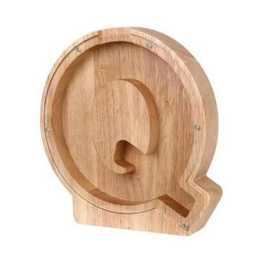 Imagem de Cofre De Madeira Com Alfabeto Inglês, 26 Letras, Caixa De Economia De 