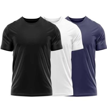 Imagem de Kit 3 Camisetas Dry Uv Masculina Blusa Camisa Fitness Academia Basica Lisa-Masculino