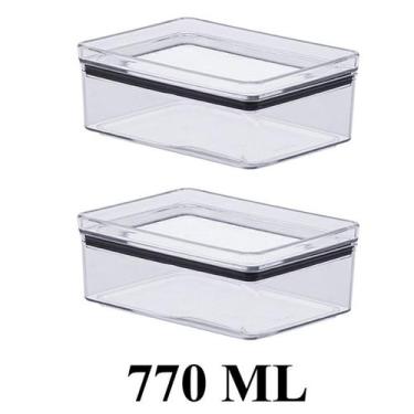 Imagem de 02 Potes Herméticos Para Frios Organizador 770ml Código 1373 - Paramou