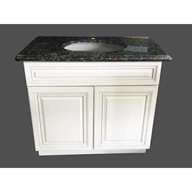 Imagem de Armário de banheiro branco antigo com base de pia única 61 cm de largura x 53 cm de profundidade