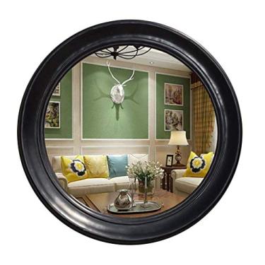 Imagem de Espelho de maquiagem espelho de pendurar na parede vintage emoldurado de resina redondo decorativo espelho de vaidade para quarto de banheiro montado na parede espelho de maquiagem espelho de beleza