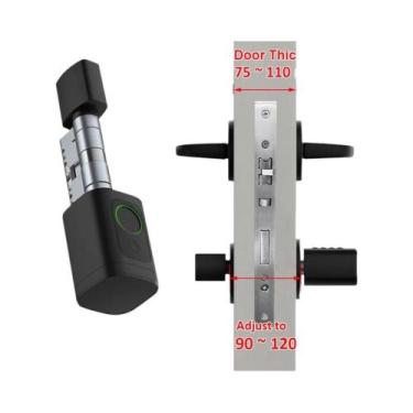Imagem de Fechadura De Impressão Digital Bluetooth RAYKUBE V1 Ajustável Com Desb