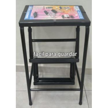 Imagem de Escada banco, 3 degraus de escada na cor preto, o mais resistente , po