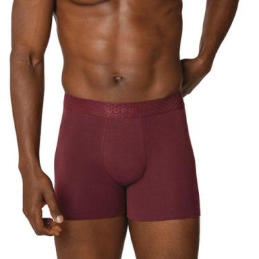 Imagem de Cueca Lupo Boxer Algodão com Elastano 784-068, Vinho, M