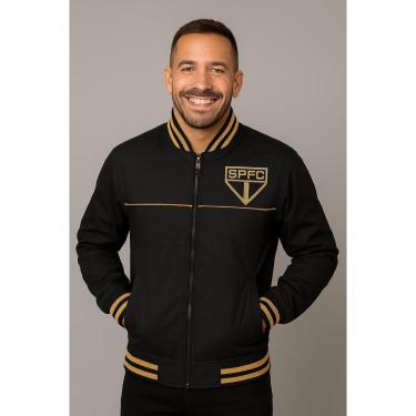 Imagem de Jaqueta Blusa Masculina São Paulo FC Tricolor Bomber Oficial Licenciada Com Escudo Bordado-Masculino