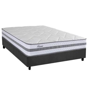 Imagem de Conjunto Box Casal: Colchão Molas Herval Ensacadas Parma + Base Crc Suede Gray (138x188)