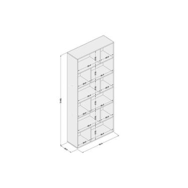 Imagem de Estante Livreiro Casal Xangai Castanho - Politorno