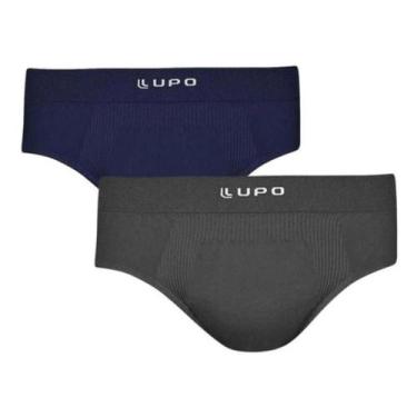 Imagem de Kit 2 Cueca Masculina Slip Lupo Modal Sem Costura 681 Premium, Marinho