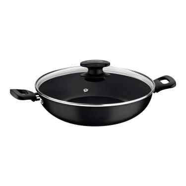 Imagem de Panela Wok Antiaderente 3,3l Com Tampa Loreto Tramontina Cor:preto Preto