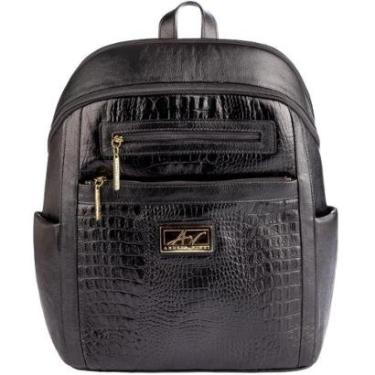 Imagem de Mochila grande feminina de couro croco Montanna-Feminino