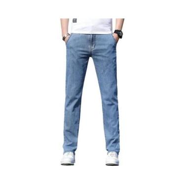 Imagem de Calças Jeans Masculinas Cinza Soltas E Elásticas KUBRO Verão 2024, Cal