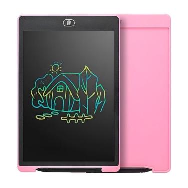 Imagem de Lousa Mágica Digital Lcd Rosa De 10" Desenhe E Anote Botão De Apagar Tablet Desenho