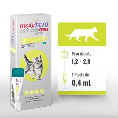 Imagem de Bravecto Plus para Gatos de 1,2 a 2,8 Kg - 112,5 mL - MSD Saúde Animal