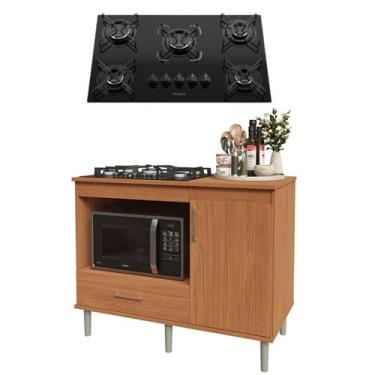 Imagem de Balcão Para Cozinha 1,05m Com Cooktop Essencial 5 Bocas 1 Nicho Com 1 
