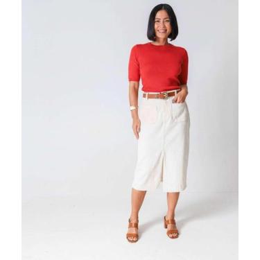 Imagem de Blusa Feminina Canelada Manga Curta Marisa Vermelho-86116, Vermelho, M