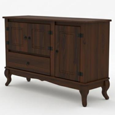 Imagem de Balcão em Madeira Maciça 3 Portas 1 Gaveta Tabaco - Pense Dentro da Ca