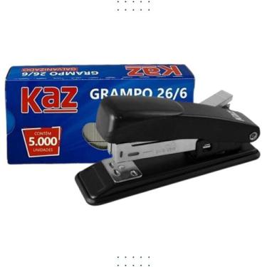 Imagem de Grampeador Metal + 5000 Grampos 26/6 Galvanizados Escritório - KAZ