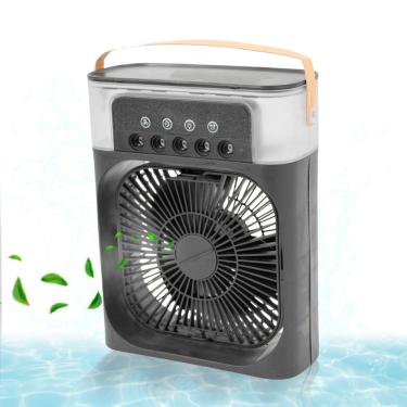 Imagem de Ventilador Portátil Iluminação Umidificador Climatizador Usb De Mesa Branco