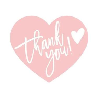 Imagem de Etiquetas De Agradecimento Em Forma De Coração Rosa 50 100 Unidades 5 