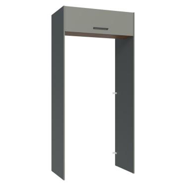 Imagem de Porta-Geladeira 103 cm 1 Porta Basculante Cinza/Rustic/Cinza Agata Madesa