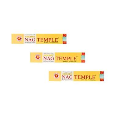 Imagem de KIT Com 3 Incensos Indiano Massala Golden Nag Varetas, Temple