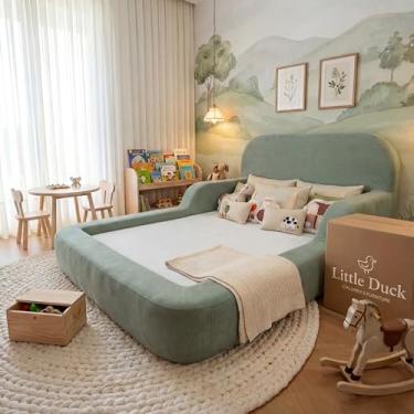 Imagem de Cama Montessoriana Infantil Casal - Com colchão - Little Duck (Verde)