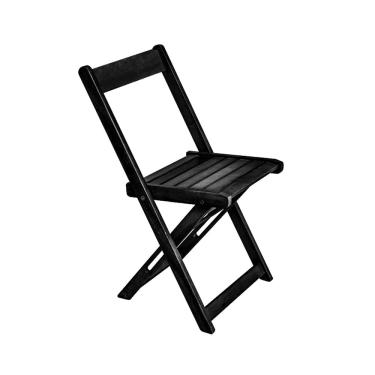 Imagem de Cadeira de Madeira Dobrável Modelo Bistro Premium para Varanda Externa Prática e Funcional - Preto