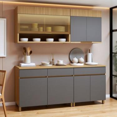 Imagem de Cozinha Completa Modulada 4 Peças 7 Portas 3 Gavetas 100% Mdf Realeza 