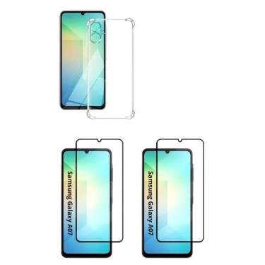 Imagem de 2UN Películas 3D Vidro + Capa Silicone TPU Para Samsung Galaxy A07 - L