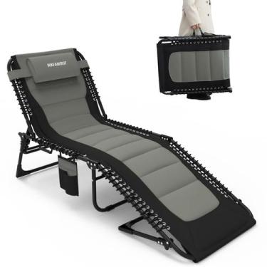 Imagem de Espreguiçadeira dobrável acolchoada WKFAMOUT Oversize 150kg