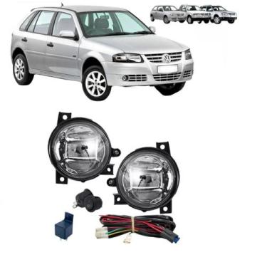Imagem de Kit farol milha neblina gol g4 saveiro parati polo fox vidro - BIBAS
