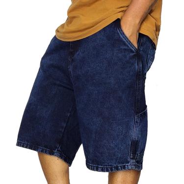 Imagem de Bermuda Jeans Carpinteiro Trip Side Bordado Azul Dark B053-Masculino