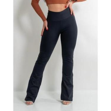 Imagem de Calça Flare Feminina Boca De Sino Bailarina Cintura Alta-Feminino